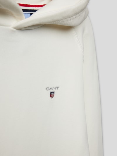 Gant Hoodie met labelstitching Wit - 2