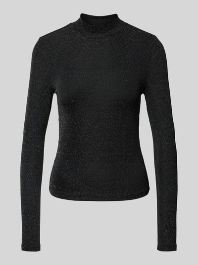 Jake*s Casual Longsleeve mit Stehkragen Black 2