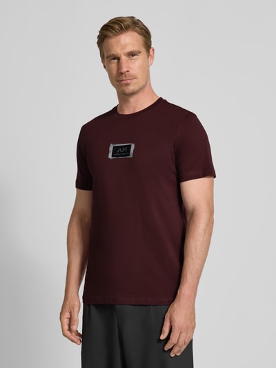 Antony Morato T-shirt met labelprint Bordeaux - 4
