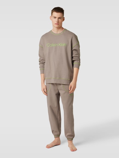 Calvin Klein Underwear Sweatshirt mit Kontrastnähten Modell 'FUTURE' Taupe 1