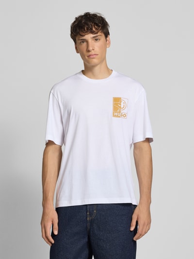 Hugo Blue T-Shirt mit Motiv-Print Modell 'Nedix' Weiss 5