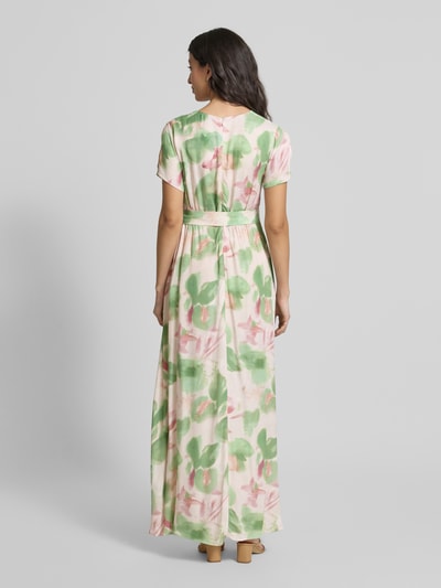 MORE & MORE Maxikleid aus Viskose mit Bindegürtel Gruen 5