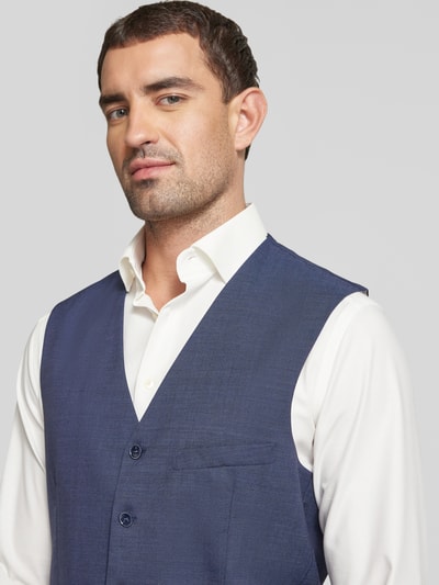 Carl Gross Gilet met knoopsluiting, model 'Wilson' Blauw - 3