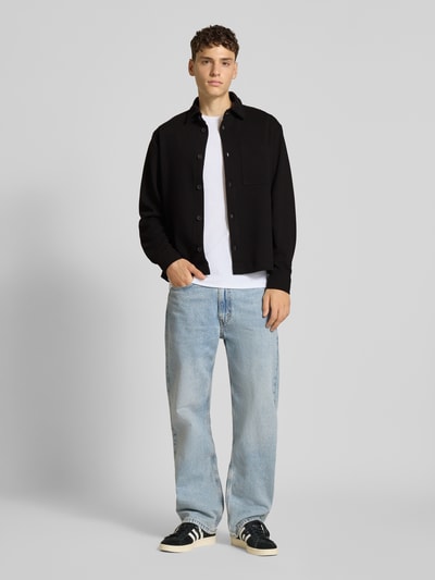 Only & Sons Relaxed Fit Freizeithemd mit leichtem Strukturmuster Modell 'NEW KODYL' Black 1