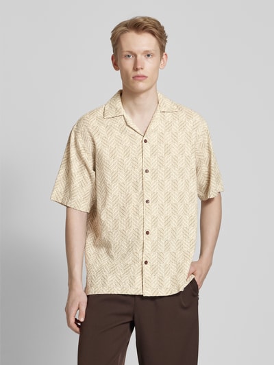 Jack & Jones Regular fit vrijetijdsoverhemd met resortkraag, model 'BLUVINCENT' Beige - 4