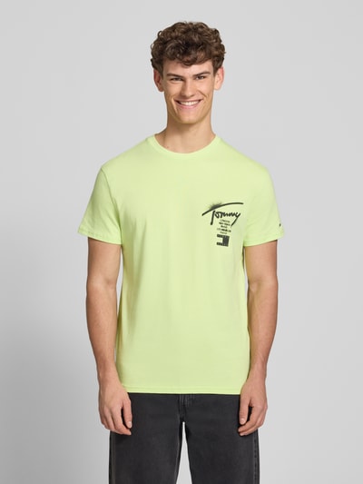 Tommy Jeans t-shirt o kroju regular fit z czystej bawełny Neonowy zielony 4