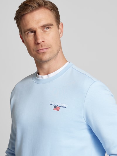 Polo Sport Sweatshirt mit Label-Stitching Hellblau 3