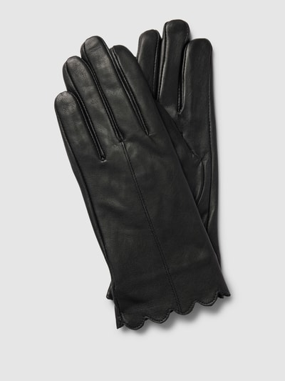 Weikert-Handschuhe Handschuhe mit Wellensaum Black 1