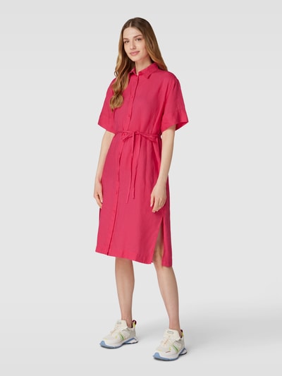 Gant Hemdblusenkleid aus Leinen mit Bindegürtel Pink 1