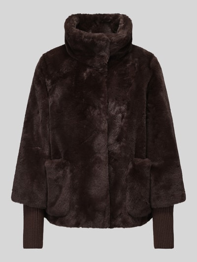 s.Oliver BLACK LABEL Imitatiebontjack met hoge opstaande kraag Donkerbruin - 2