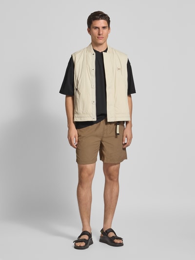 BOSS Orange Relaxed fit outdoor-bodywarmer met blinde ritssluiting Zand - 1