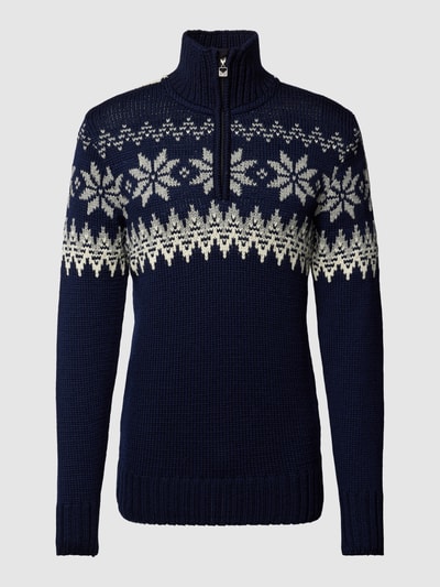 Dale of Norway Gebreide pullover met opstaande kraag, model 'Myking' Marineblauw - 2