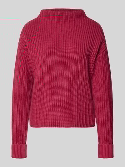 Selected Femme Regular fit pullover met turtleneck van katoenmix, model 'SELMA' Kersenrood - 2