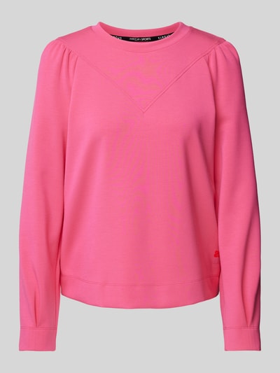 Marc Cain Sweatshirt met geribde ronde hals Felroze - 2