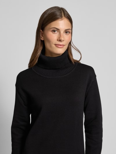 ZABAIONE Knielanges Kleid mit gerippten Abschlüssen Black 3