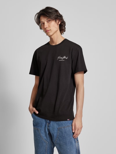 Tommy Jeans T-shirt met labelprint Zwart - 4