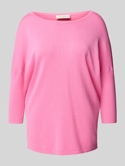 FREE/QUENT Strickshirt aus Viskose-Mix mit Rundhalsausschnitt Modell 'JONE' Pink 2