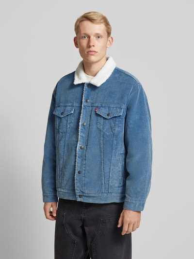 Levi's® Relaxed fit sherpa jacket met kentkraag Jeansblauw - 4