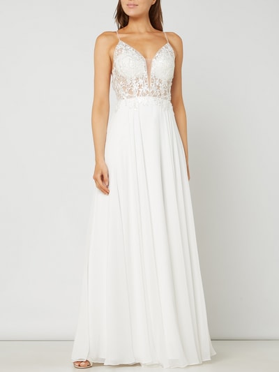 Luxuar Abendkleid aus Tüll und Chiffon  Offwhite 1