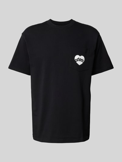 Carhartt Work In Progress T-Shirt mit Label-Print Modell 'AMOUR' Black 2