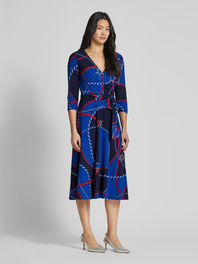 Lauren Ralph Lauren Midi-jurk in wikkellook, model 'CARLYNA' Blauw - 1