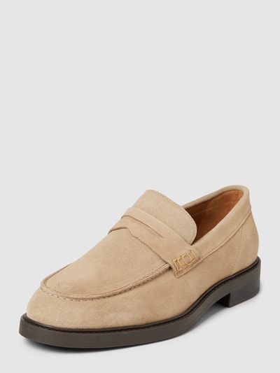 SELECTED HOMME Penny loafers met siernaad, model 'BLAKE' Zand - 1