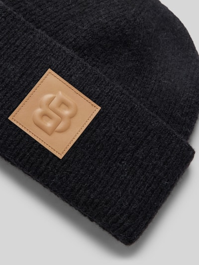 BOSS Czapka beanie z detalem z logo model ‘Laru’ Czarny 2