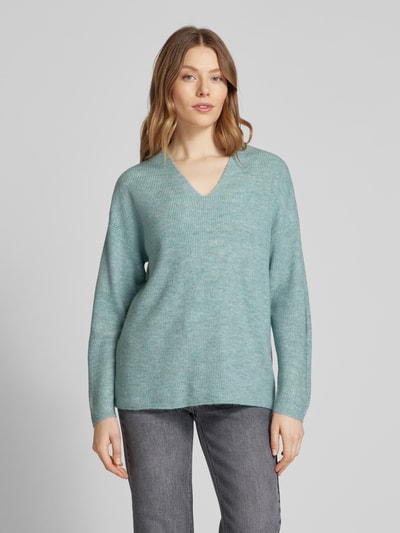 Vero Moda Regular Fit Strickpullover in Melange Modell 'CREWLEFILLE' Schilf 4