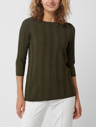 MaxMara Leisure Pullover met ribstructuur  Olijfgroen - 4