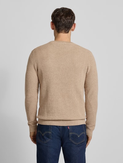 Selected Homme Regular Fit Pullover aus reiner Bio-Baumwolle Modell 'ROSS' Ecru Melange 5