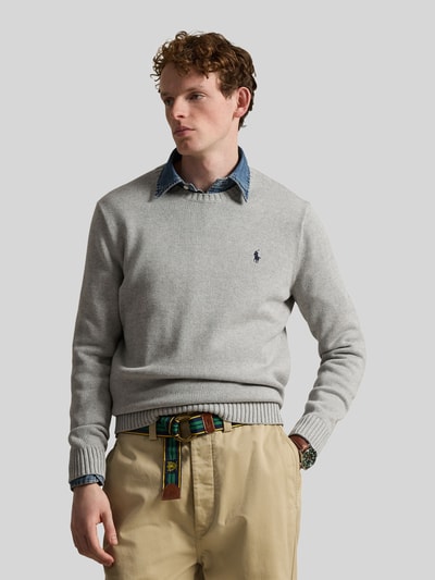 Polo Ralph Lauren Relaxed Fit Pullover aus reiner Baumwolle Hellgrau 4