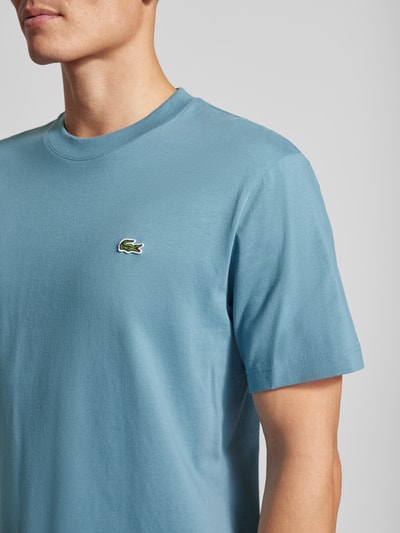 Lacoste T-shirt met logodetail, model 'BASIC ON' Rookblauw - 3