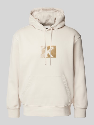 Calvin Klein Jeans Hoodie mit Label-Print Offwhite 1