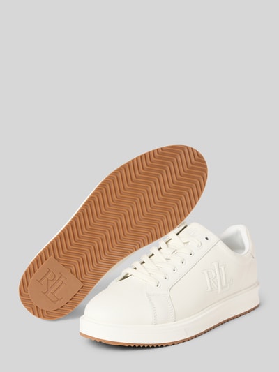 Lauren Ralph Lauren Sneakersy ze skóry naturalnej z wyhaftowanym logo model ‘Ainsley’ Biały 4
