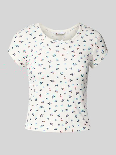 Tommy Jeans T-shirt o kroju slim fit z mieszanki bawełny Écru 2