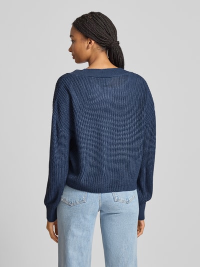 Only Kurtka z dzianiny o kroju regular fit z obniżonymi ramionami model ‘CAROL’ Jeansowy niebieski 5