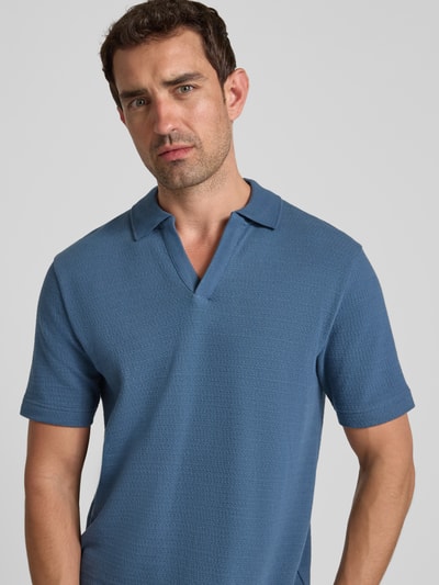 Marc O'Polo Regular fit poloshirt van een mix van katoen en elastaan Blauw - 3