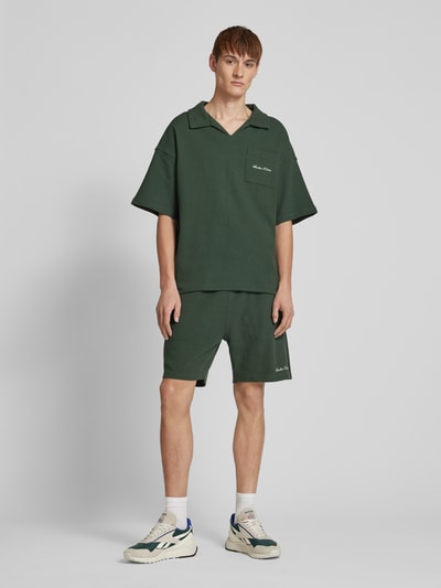 ANOTHER COTTON LAB Oversized Poloshirt mit Label-Print Dunkelgruen 1