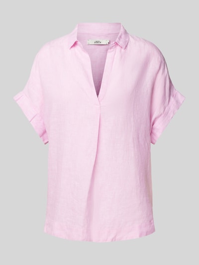 0039 Italy Leinenbluse mit V-Ausschnitt Modell 'Derry' Rosa 2