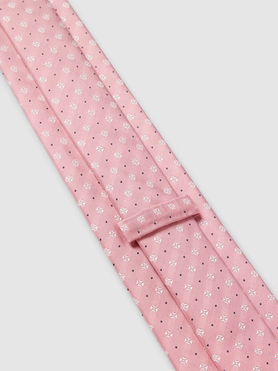 BOSS Slim Fit Zijden stropdas met all-over motief Rosé - 3