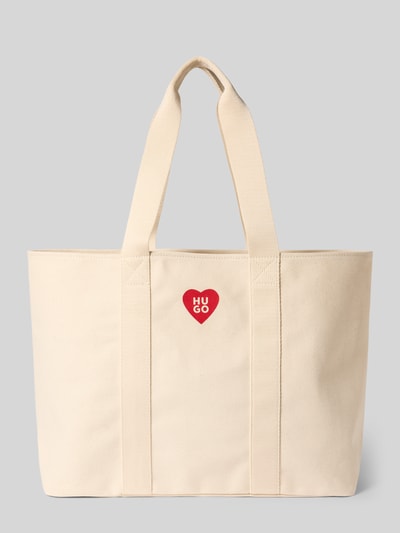 HUGO Strandtasche aus reiner Baumwolle Modell 'Becky CH' Offwhite 2