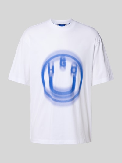 Hugo Blue T-Shirt mit Logo-Print Modell 'Nalax' Weiss 2