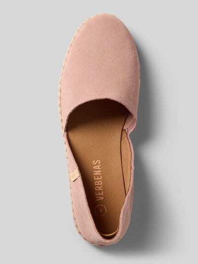 Productfoto, Espadrilles aus Leder mit Label-Patch Modell 'CARMEN' van Verbenas, roze, afgeronde vorm, gestructureerde zool, maat 40, echt leer