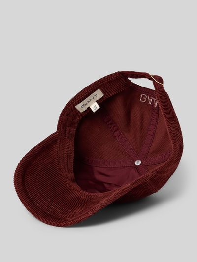 Gant Baseballpet in ribcordlook, model 'EMPRIDERY' Bordeaux - 2