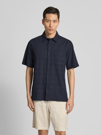 Les Deux Regular Fit Freizeithemd mit 1/2-Arm Modell 'Charlie' Dunkelblau 4