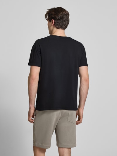 Superdry T-shirt z mieszanki bawełny i lnu z brustaszą Czarny 5
