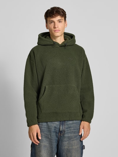 Levi's® Hoodie met teddybont, model 'COZY UP' Donkergroen - 4