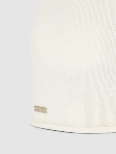 Seeberger Beanie met labeldetail Offwhite - 2