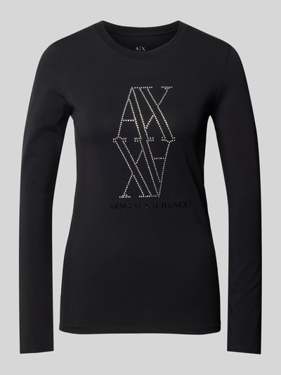 ARMANI EXCHANGE Shirt met lange mouwen en strass-steentjes Zwart - 2