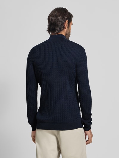 Matinique Strickpullover mit Troyer-Kragen Modell 'mason' Dunkelblau 5